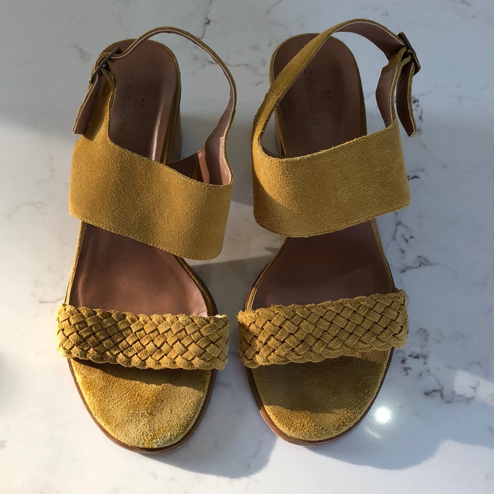 Caslon Leather Black Heeled Slingback Sandals